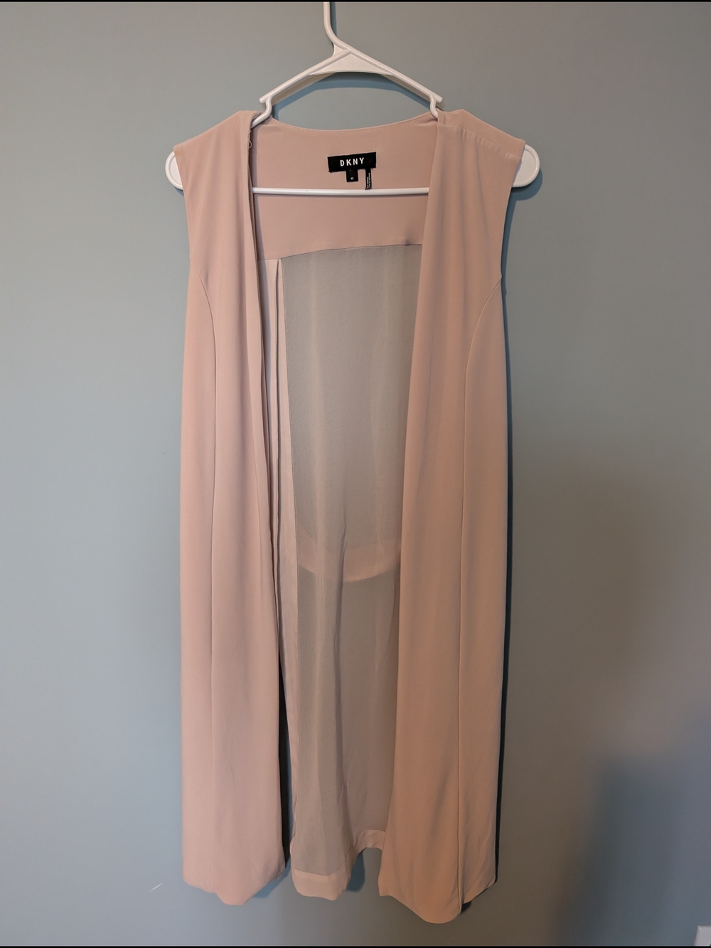 DKNY Blush Pink Sleeveless Layering Duster